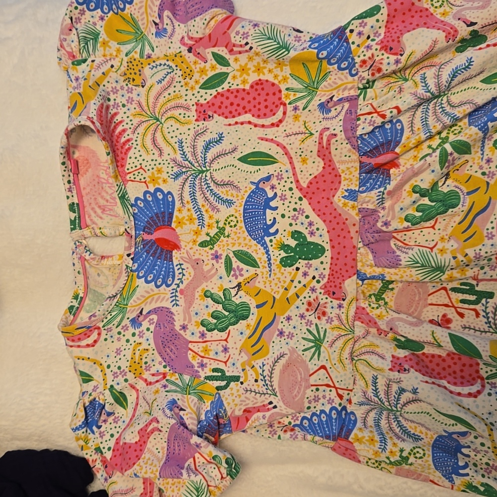 Mini Boden Multicolor Dinosaur Print Dress